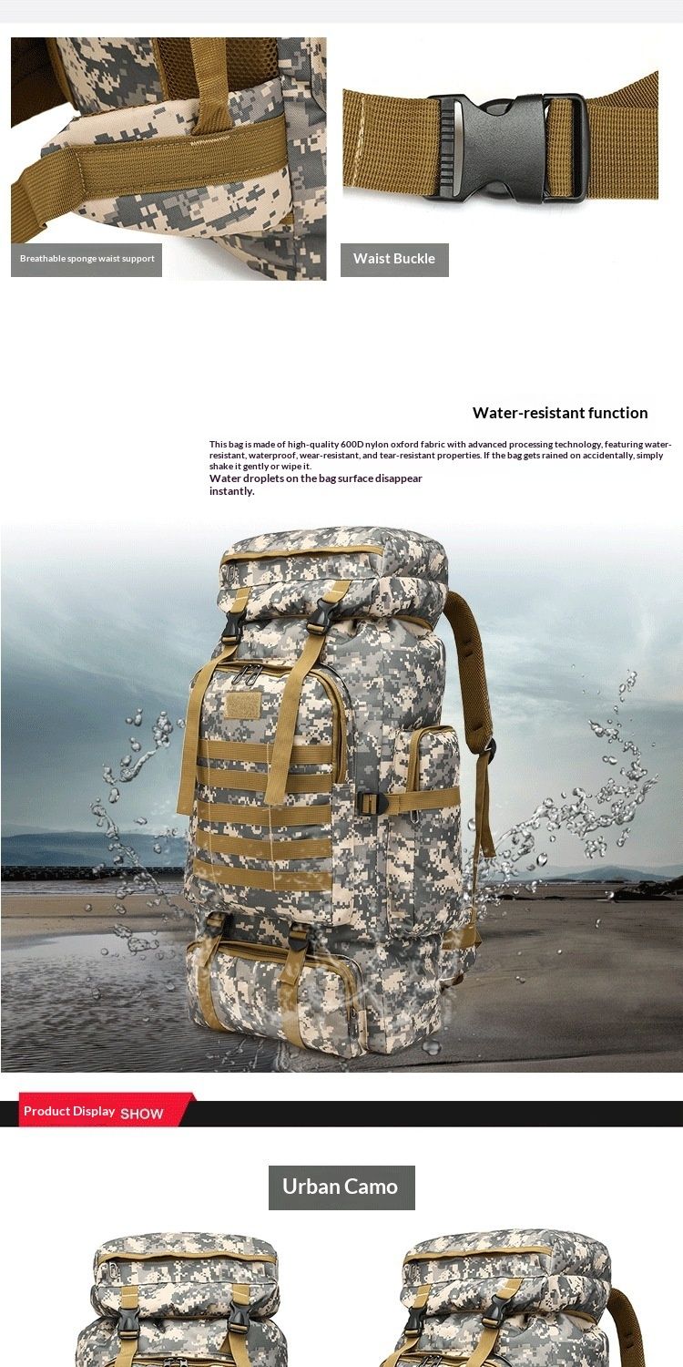 Satin Foreign Trade 80L Großer wasserdichter Freizeit-Taktik-Rucksack Unisex Outdoor-Sport Wanderrucksack Reiserucksack_voghion.com