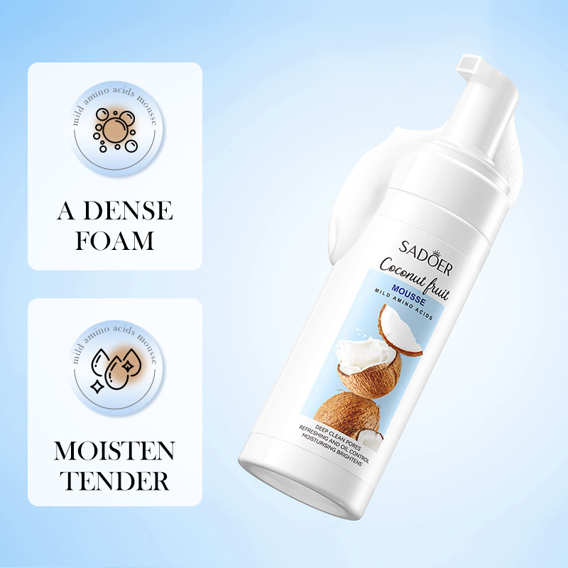All English SADOER Mousse agli aminoacidi di cocco Schiuma detergente Detergente viso_voghion.com