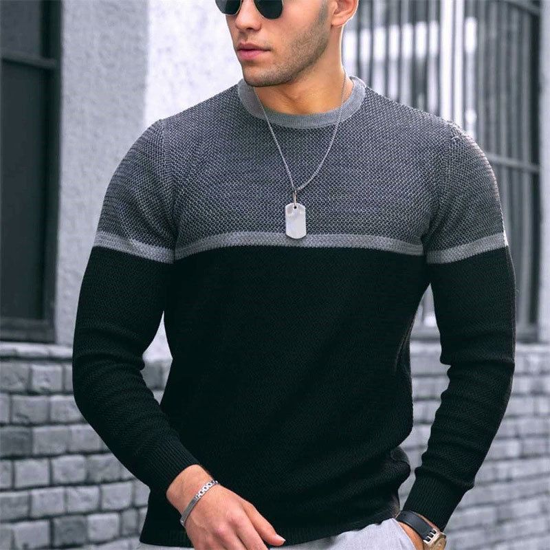 Nuovo pullover da uomo con stampa a righe 3D per ragazzi, per autunno e inverno, felpa con scollo rotondo_voghion.com