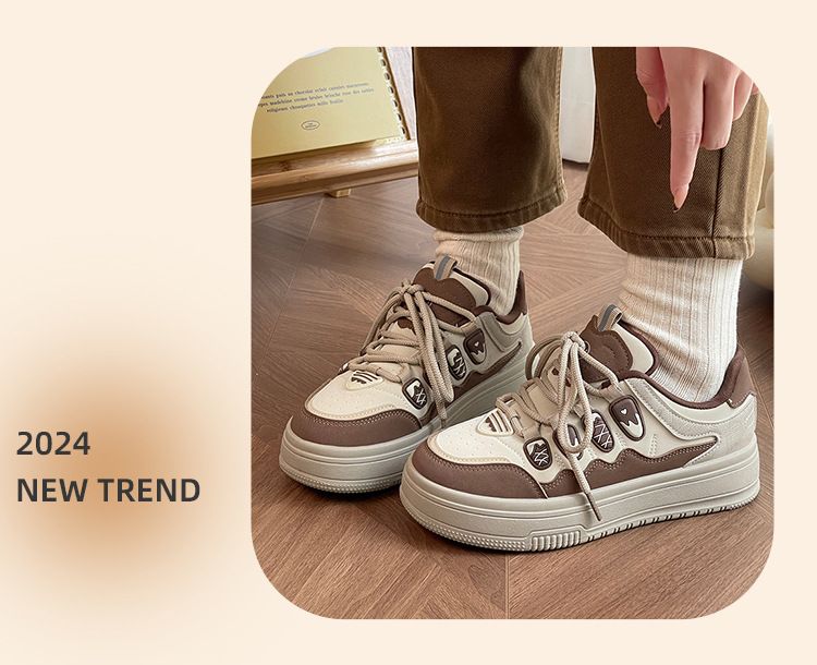 Zapatos blancos y rosas para mujer, zapatillas bajas que combinan con todo y aumentan la altura, suelas suaves que no cansan los pies, zapatos de mujer de talla grande._voghion.com