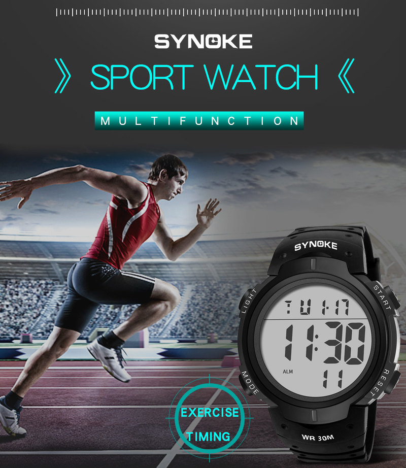 Orologio sportivo digitale da uomo con multifunzione, impermeabile, grande schermo, stile militare, luce notturna, lussuoso schermo elettronico da regalare_voghion.com