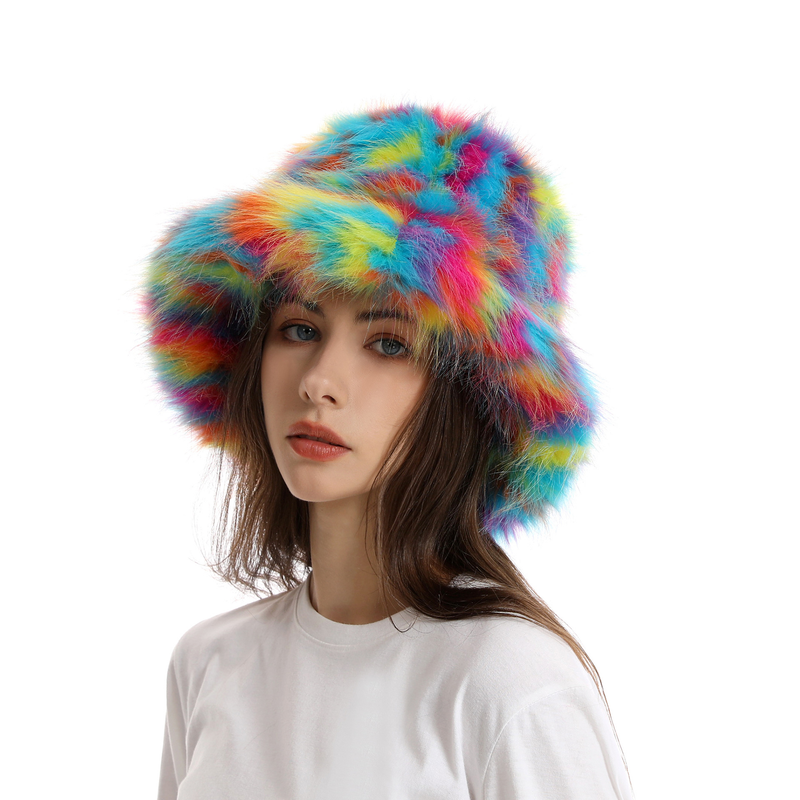 Camouflage new European and American fisherman hat autumn and winter maomao out tide warm personality plush hat millinery_voghion.com