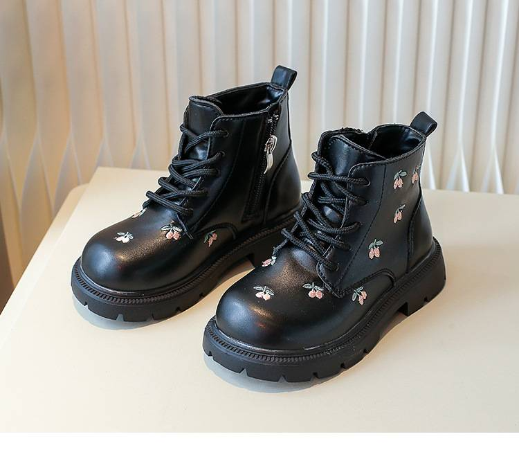 Kinder neue kleine Mädchen Einzelstiefel Bestickte Mädchen Prinzessin Stiefel Mädchen Baby Stiefeletten für Herbst/Winter 2024_voghion.com