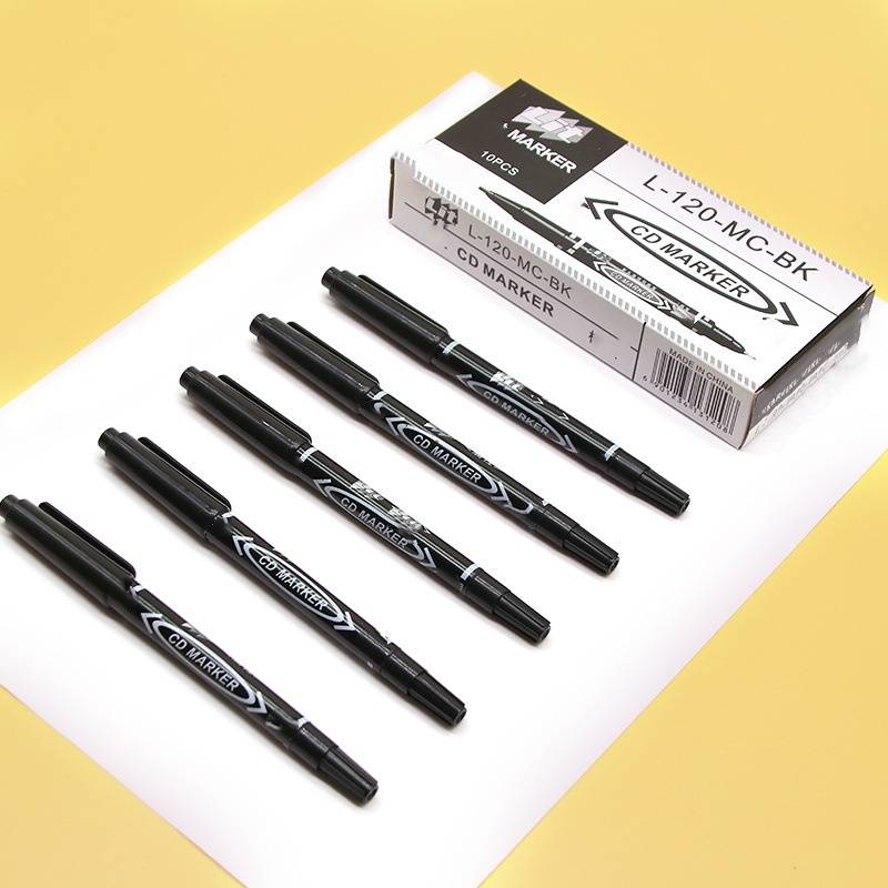 Small Double Head Logistics Marker Pen Black Hook Pen Art Special Color Marker Pen Set_voghion.com