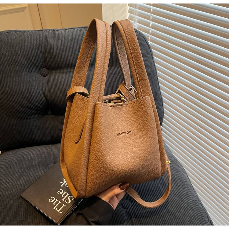 Zweiteilige, weiche Schultertasche mit Litschi-Muster für Mütter im Außenhandel. Neue, lässige, einfache, tragbare diagonale Tasche für das Leben._voghion.com