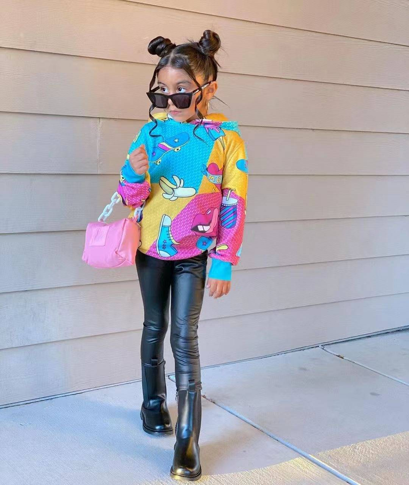 Maglione comodo per bambini, per il tempo libero e lo sport, con stampa di cartoni animati, per bambine_voghion.com