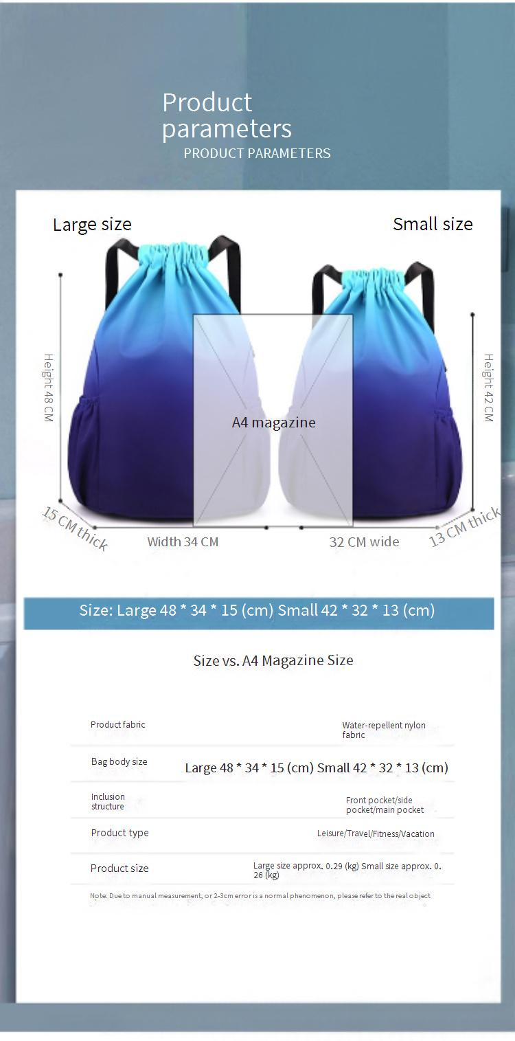 Travel Backpack - Large Capacity Drawstring Bag For Outdoor & Gym (Lightweight & Durable)_voghion.com