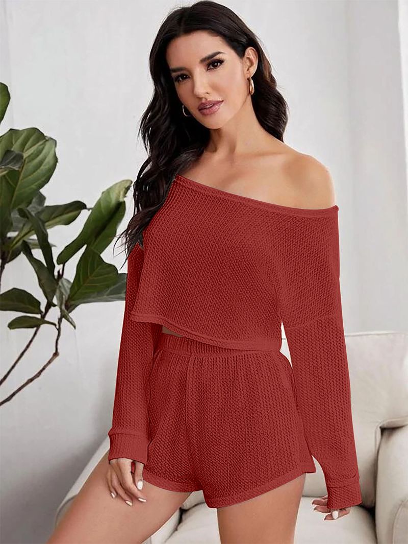 Verwandte Knöpfe, einfarbig bedruckt, meistverkaufte Langarmhose für Damen, trendige und sexy atmungsaktive Faltenkleidung_voghion.com