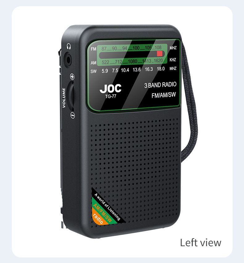Rádio FM AM SW Pocket All Band com melhor recepção, operado por bateria, com busca automática e tela HD para idosos_voghion.com