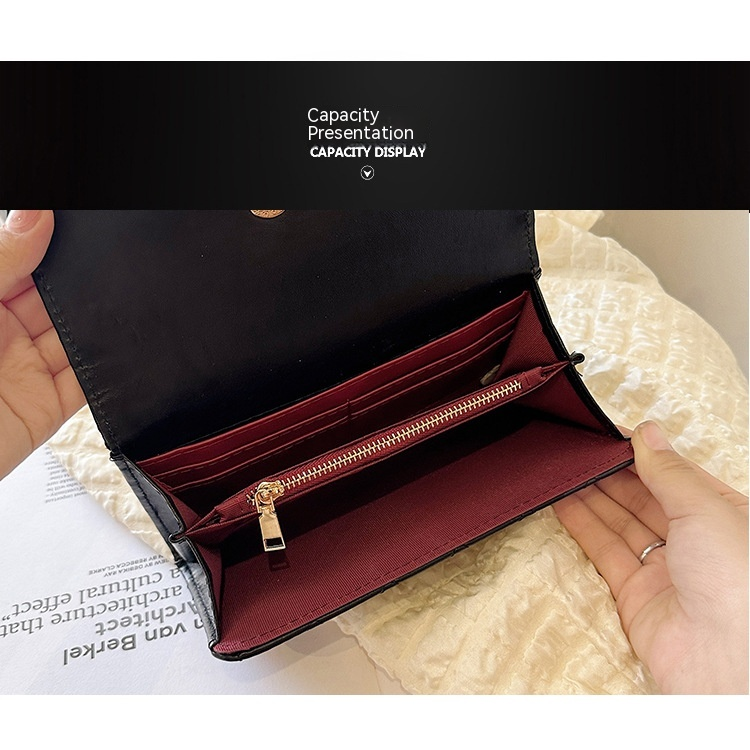 Kleine duftende Wind mittellange Lingge Love Lock Buckle Zero Wallet Damentasche_voghion.com
