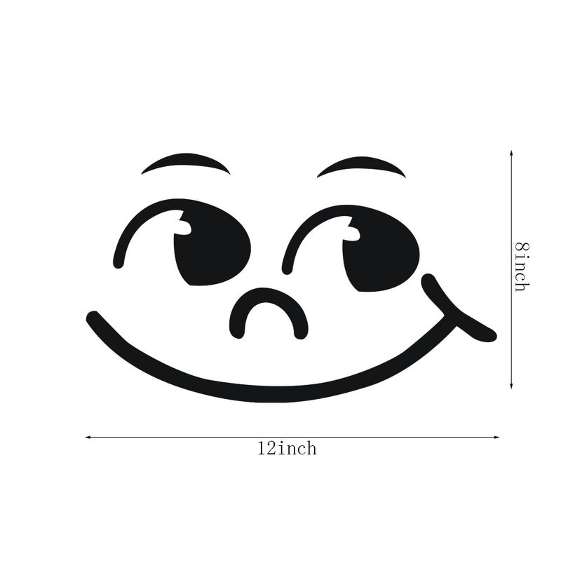 MTT1002 funny smiley face toilet bathroom stickers, random PVC material printing_voghion.com
