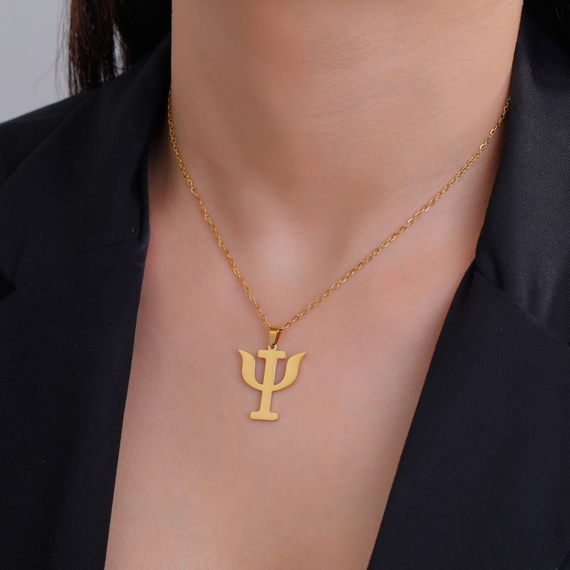 Hot sales Unift simple stainless steel necklace with a pound shaped pendant per square foot. Inches, Classic Scientific Statement,_voghion.com