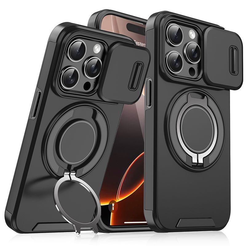 Funda con anillo magnético de metal para iPhone 13, 12 y 11, protector de lente para iPhone 15, 14, Pro Max y 16 Plus_voghion.com