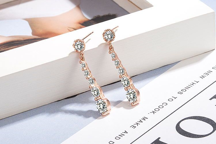 Earrings water drop zircon ear wire simple temperament female earrings_voghion.com
