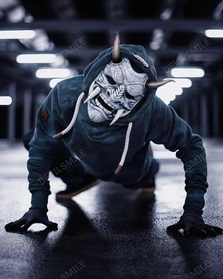 Cosplay Noh dramos dervos raudonojo vaiduoklio veido ilties kaukė Prajna Helovynas_voghion.com