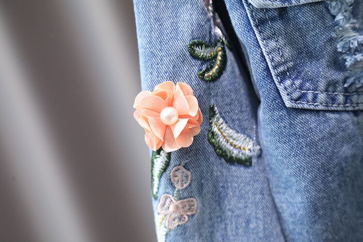 Mutter & Kinder außenhandel mädchen denim jacke frühling und herbst kleidung kleine mädchen frühling stil große und kleine baby mädchen modische blume jacke_voghion.com