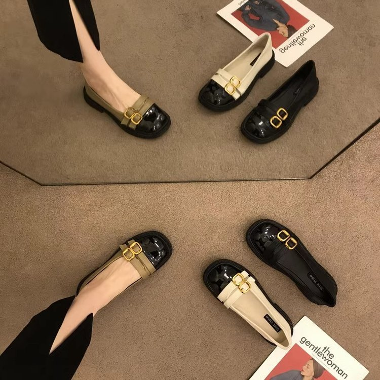 Mary Jane Damenschuhe, neue Retro-Schuhe aus kleinem Leder im britischen Stil, vielseitige, flache, französische, lässige Einzelschuhe_voghion.com