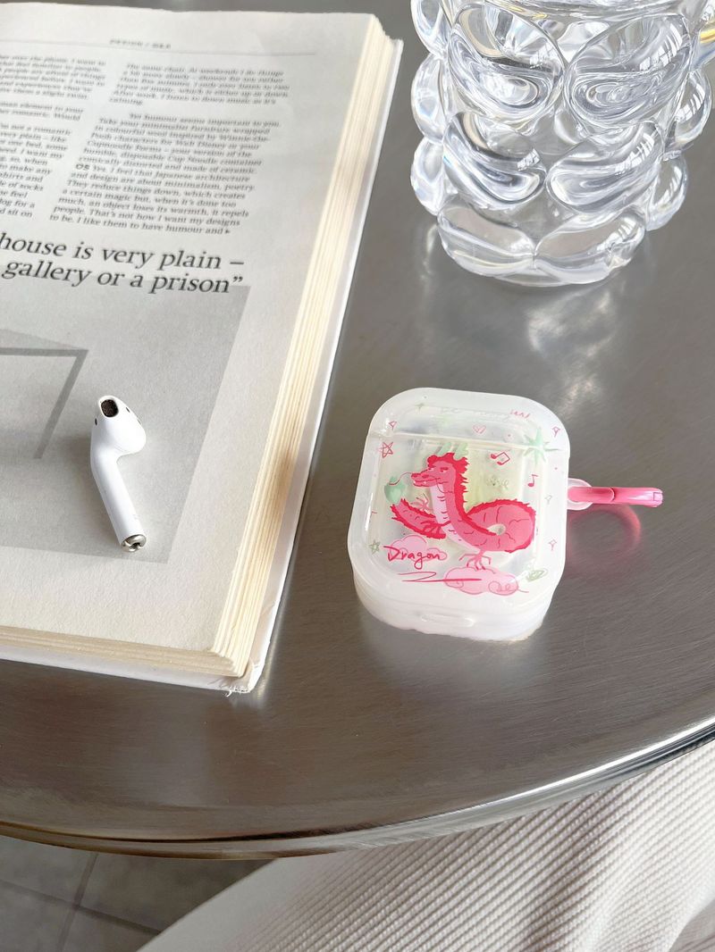 Pink Dragon for airpods 3 protective case pro2 Bluetooth 1/2 generation earphone case Chinese style_voghion.com