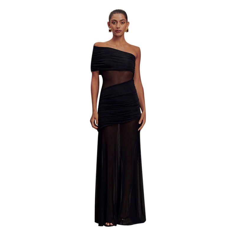 Women's Clothing Sheer Mesh Corset Dress With Smocked Waist - Sexy Summer Midi Dress For Women (XS/S/M/L)_voghion.com