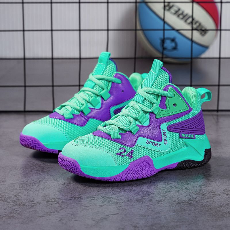 Outdoor Kids Snes 5-16Years Boys Basketball Shoes 2024 Fashion Children's Soft Sole Breathable Running & Walking_voghion.com