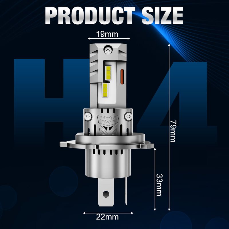 Bombillas LED para faros delanteros XSTORM H4 9003 HB2 CNBUS, luz de cruce, luz de cruce, 20000 lm, diodo LED turbo, luz de cruce, luz de cruce automática, 12 V, 6500 K_voghion.com