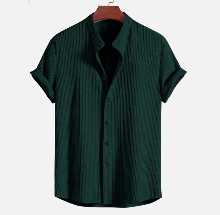 Clothing 2024 Summer New Short Sleeve Solid Color Men's Shirt Top_voghion.com