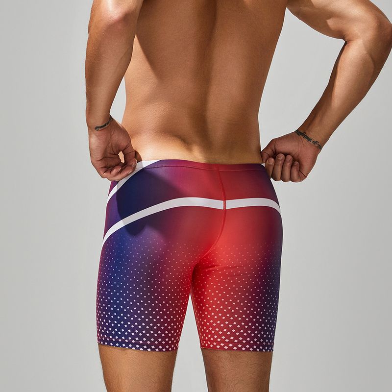 New Swimming Trunks Men's Low Waist Long Boxer Swimming Trunks Comfortable Hot Spring Pants Men's Swimsuit Wholesale_voghion.com