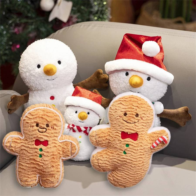 1PC Bambola di Natale Peluche Omino di Pan di Zenzero Ornamento Albero di Natale Pupazzo di Neve Babbo Natale Cuscino di Natale Regali di Natale_voghion.com