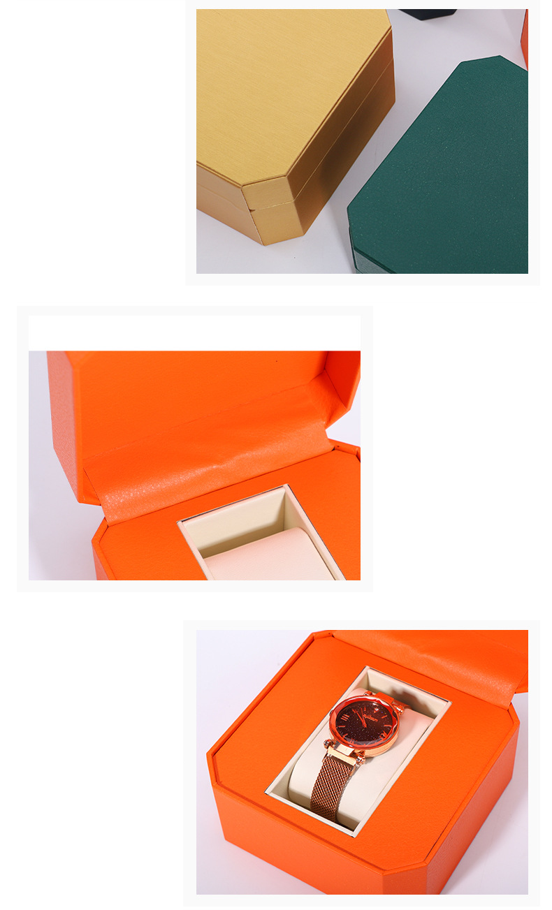 Watch Storage Box Pu Leather Watch Box Display Octagon Watch Box Clamshell Gift Box Jewelry Storage Packaging Box_voghion.com