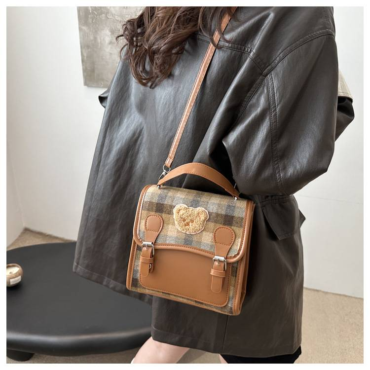 New Stylish Multi-functional Backpack Female Student Bag Light Handbag Plaid Leisure Travel Backpack_voghion.com