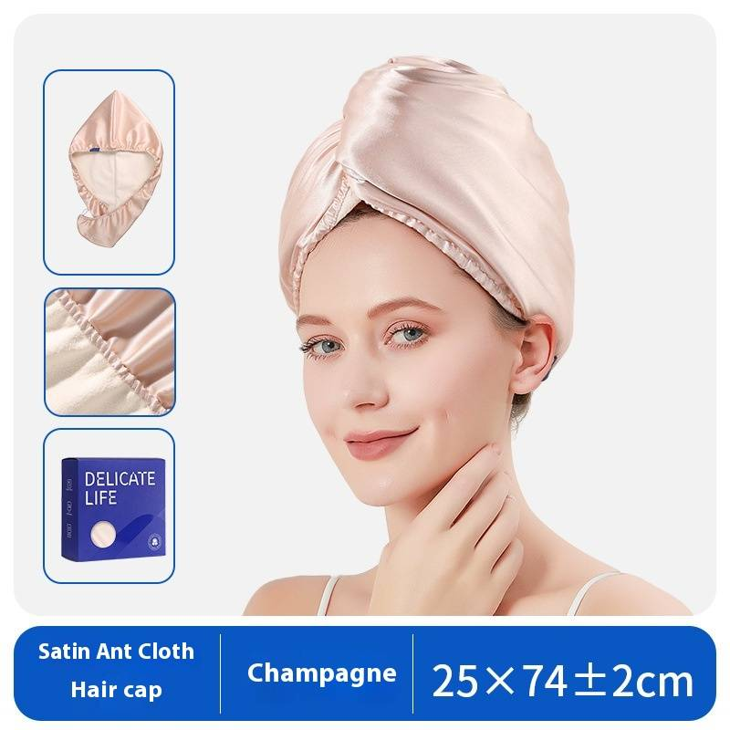 Satin Hoerhandduch Wrap Fir Fraen - Luxus Seidähnlechen Schnelldréchenden Turban Mat Duebelschicht Ultra Absorbéierenden & Décke Badetuch_voghion.com