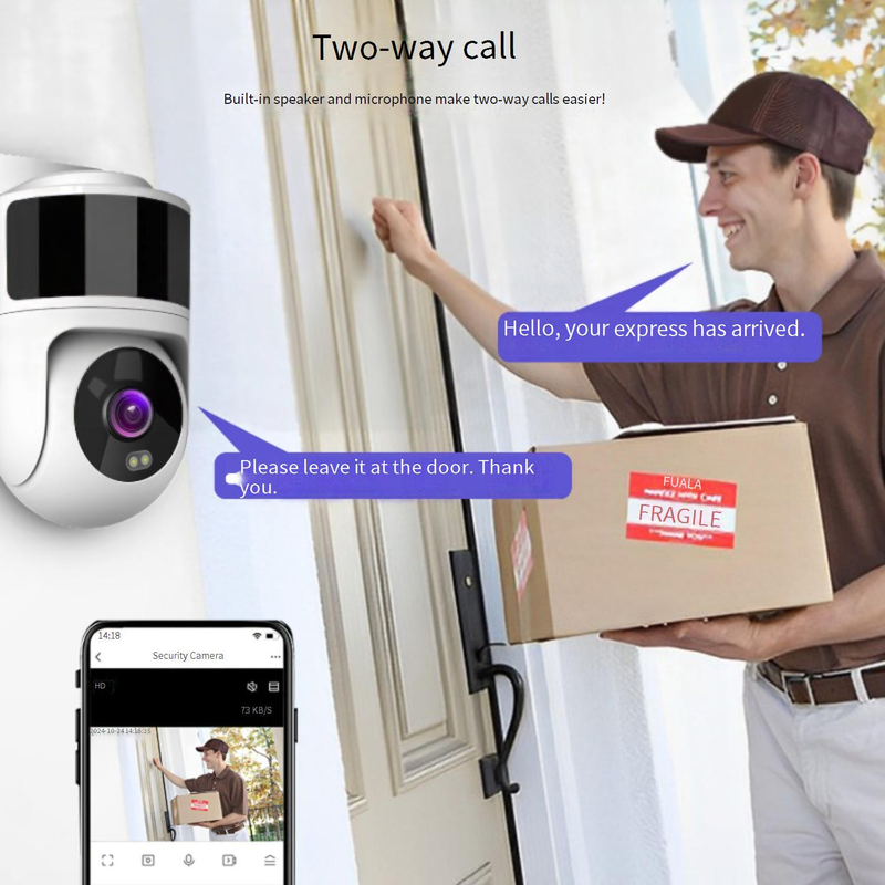 Wireless WiFi Security Camera - Outdoor Waterproof PTZ Surveillance System With Motion Detection And Night Vision (Remote Viewing Alarm System)_voghion.com