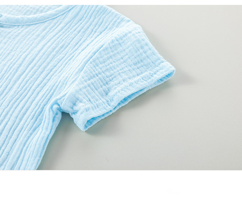 Pijamas finos de algodón puro para madres e hijos, ropa de aire acondicionado, ropa de bebé de manga corta para el hogar, traje informal de algodón_voghion.com