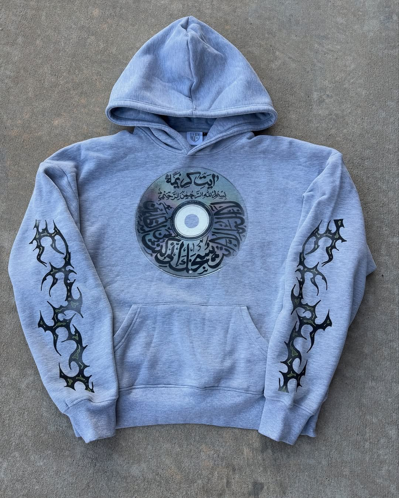 Felpa con cappuccio da uomo con stampa personalizzata e vestibilità ampia - Pullover streetwear retrò Y2K, morbido maglione a maniche lunghe in poliestere per abbigliamento casual (grigio, S/M/L/XL)_voghion.com