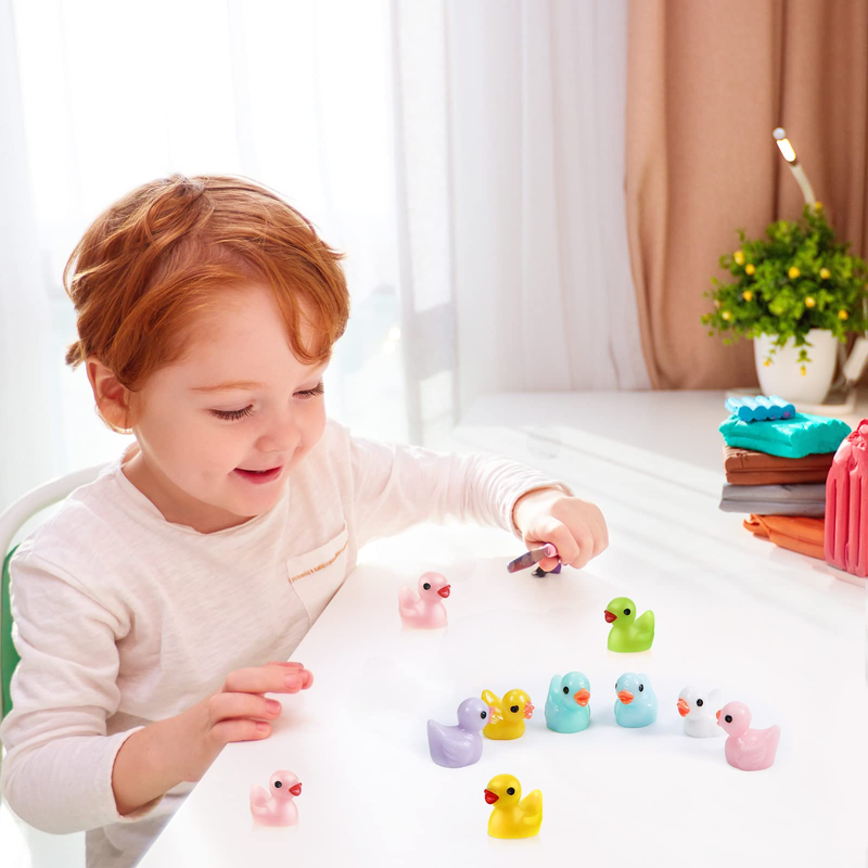 YOUEN 100Pcs Mini Ducks Bright 10 Colors Mini Ducks Resin Mini Luminous Ducks Colourful Small Ducks For Pot Decorations DIY, Garden, Dollhouse_voghion.com