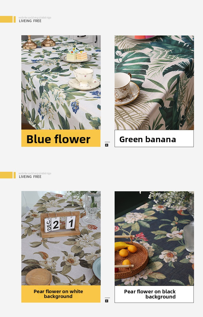 Tovaglia Nordica - Copritavolo antiscivolo in poliestere con motivo floreale per sala da pranzo/ufficio, stile scandinavo (da 100x100 cm a 140x220 cm, 5 colori)_voghion.com