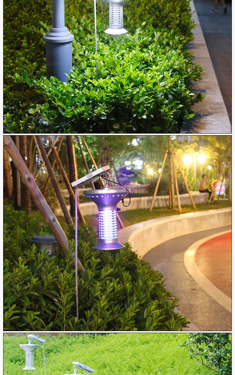 Solar-Powered Mosquito Killer Lamp For Outdoor Use - Waterproof LED Bug Zapper For Garden, Patio, And Yard Eco-Friendly Insect Trap With Hanging Ring_voghion.com
