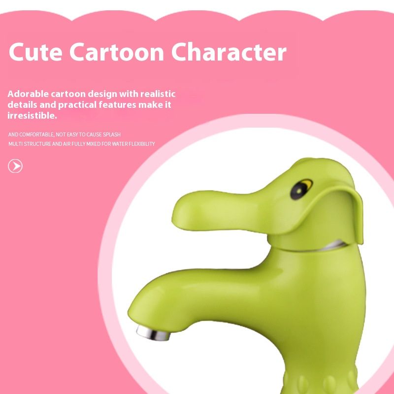 Torneira Elefante Infantil – Torneira de Água Colorida de Plástico para Lavatório – Misturador Duplo de Água Quente e Fria com Base Antiderrapante_voghion.com