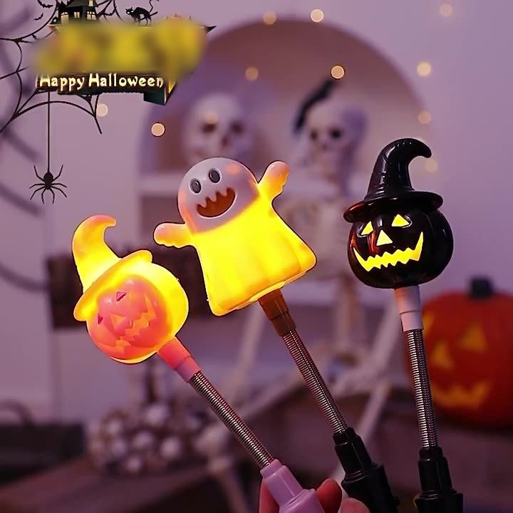 Halloween LED Hand Crank Pumpkin Lantern Bar Party Decoration Atmosphere Light Send Children Gift Small Ornaments_voghion.com