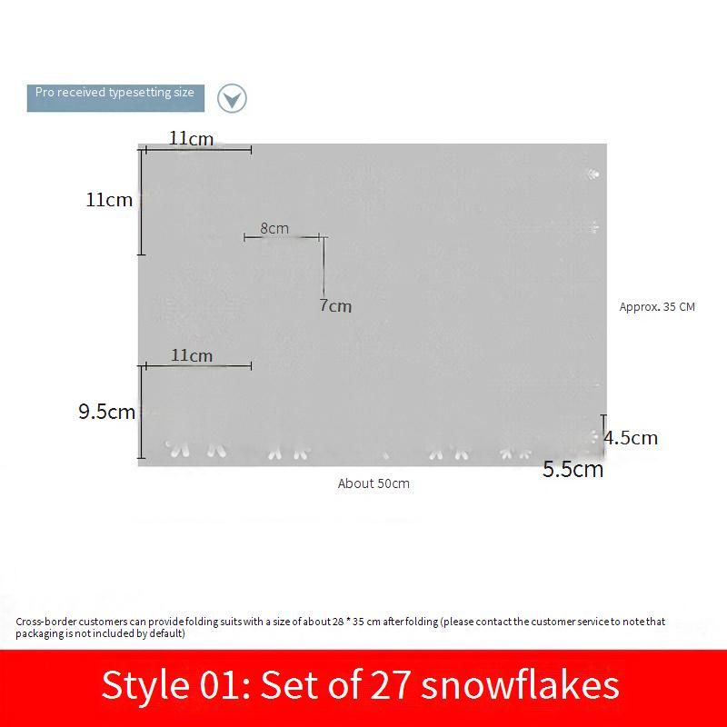 Calcomanías estáticas removibles con forma de copo de nieve para ventana - Pegatinas navideñas reutilizables de PVC para decoración del hogar y la oficina (fondo blanco/azul)_voghion.com