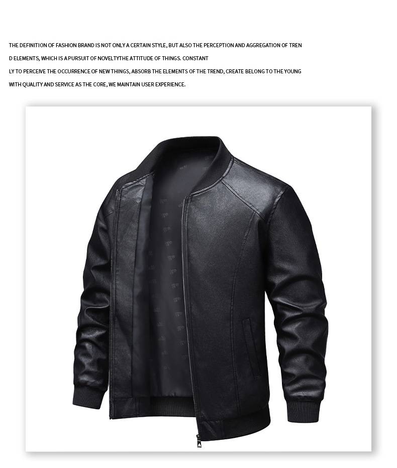 Herren-Kunstlederjacke – Slim Fit Zweireihiger Bikermantel, Winddichter Freizeitblazer für den Alltag (Schwarz, Größen M-3XL)_voghion.com