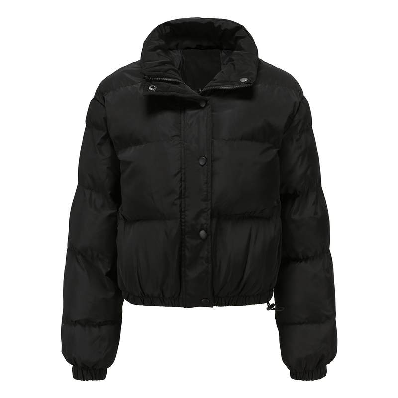 Women's high-necked warm and loose casual cotton-padded jacket women_voghion.com
