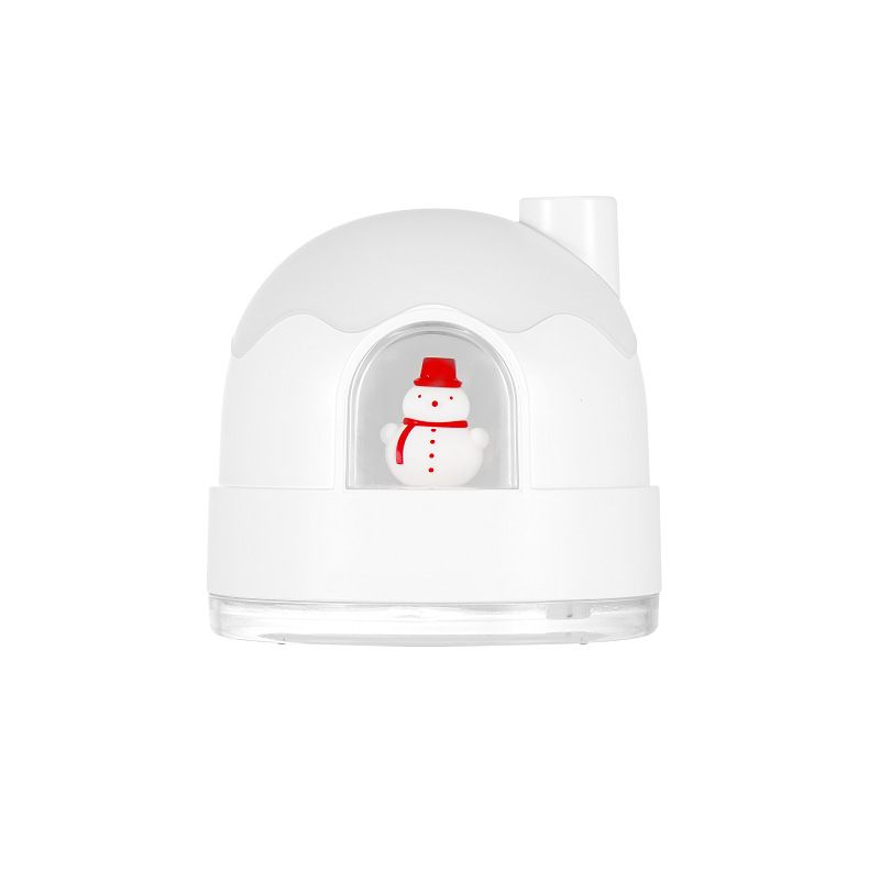 Umidificatore a forma di globo di neve, simpatica luce notturna USB, mini umidificatore d'aria silenzioso per la decorazione della scrivania del dormitorio_voghion.com