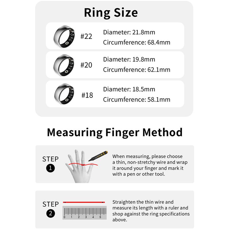 R09M Fashion Stainless Steel Smart Ring Heart Rate Blood Oxygen Pressure Monitor Intelligent Finger Ring IP68 Waterproof Rings_voghion.com