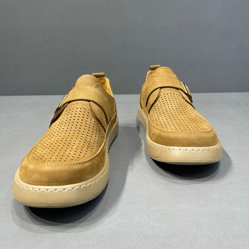 Casual Genuine Leather Loafers For 2025 Summer Edition, Boken British Soft Soled Men's Shoes, Hollowed Out Breathable_voghion.com