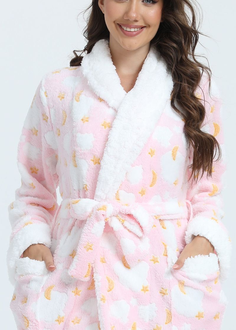 Underwear & Sleepwears Long Style Nightgown Loungewear Flannel Robe Long Sleeve Bathrobe Sleepwear Loungewear Soft Cozy Nightgown With Pockets_voghion.com
