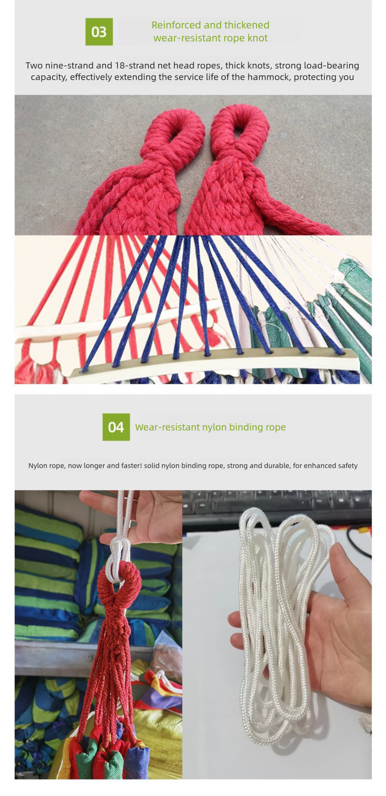 Fuhua Canvas Anti-Rollover Single And Double Person Swing Outdoor Hammock Camping With Bent Stick_voghion.com