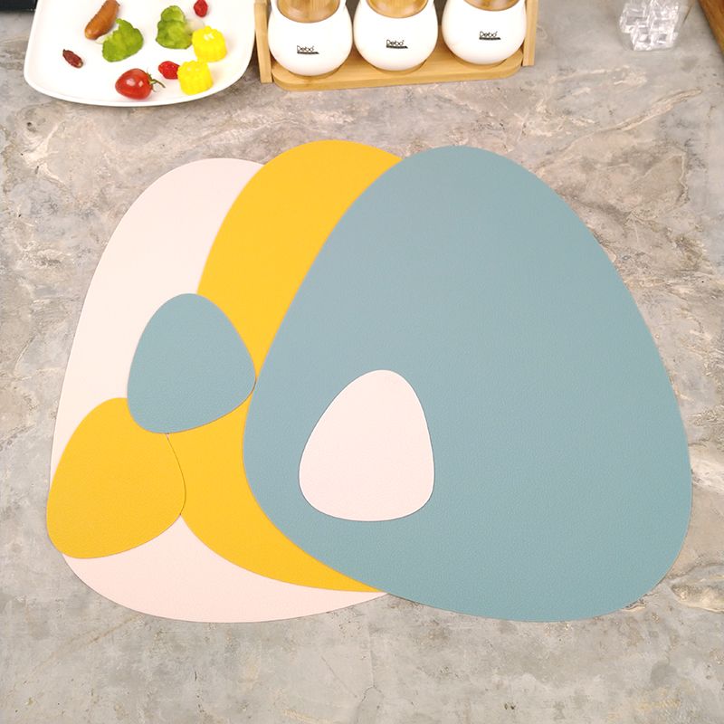 Unschlagbare Qualität, hochtemperaturbeständiges Silikagel, Kunstleder, Litschi-Muster, tropfenförmig, hitzebeständige Untersetzer für Esstisch_voghion.com