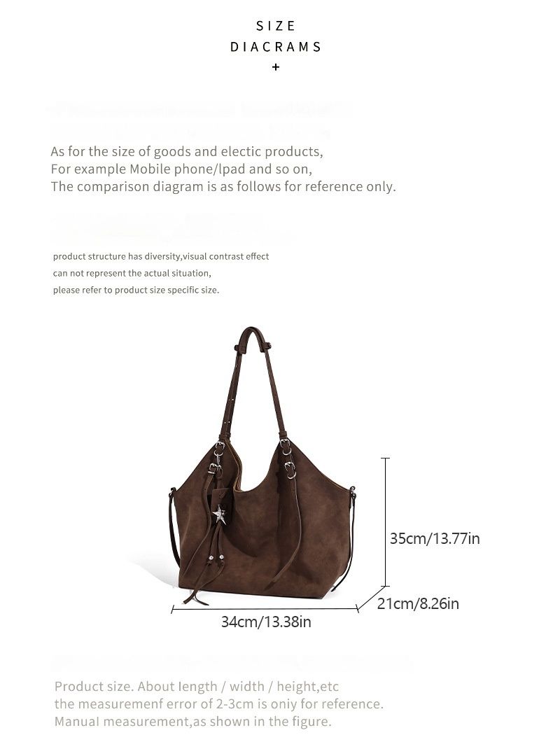 Borsa tote da donna, borsa hobo casual in tessuto di alta qualità, vintage, scamosciata, tracolla regolabile, tracolla a tracolla_voghion.com