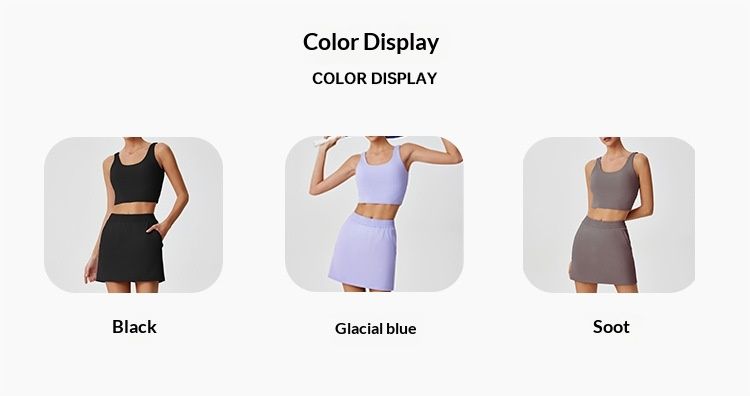 001 Cross-Border New Outdoor Tennis Anti-Exposure Quick-Dry Pocket Half Skirt Hollow Out Backless Sports Vest For Women_voghion.com